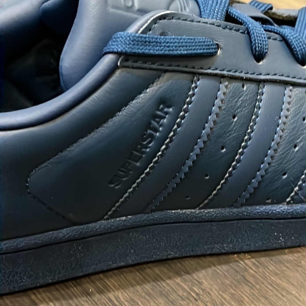 Adidas Superstar Glossy Toe leather Shoes Sneakers new blue S76723 Women’s Sizes - Picture 10 of 14